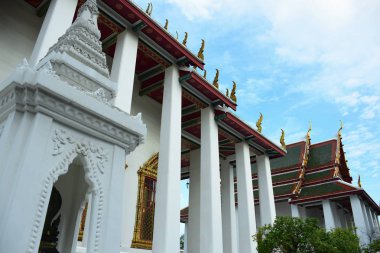 Wat Phra Kaew, Bangkok, Tayland Zümrüt Buda Tapınağı. Grand Palace Panoraması