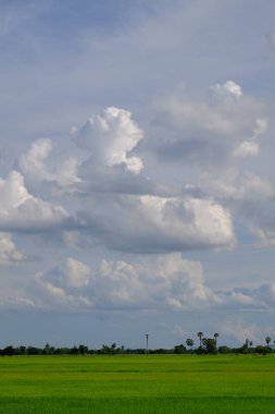 bulutlar ile mavi gökyüzüne karşı güzel doğa manzara 