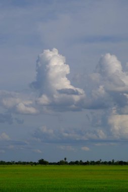 bulutlar ile mavi gökyüzüne karşı güzel doğa manzara 