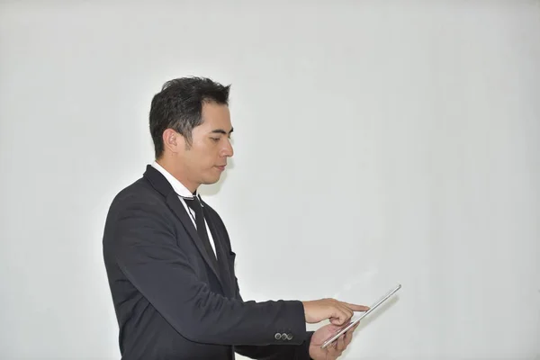 Young Businessman Tablet Computer — Stock Photo, Image