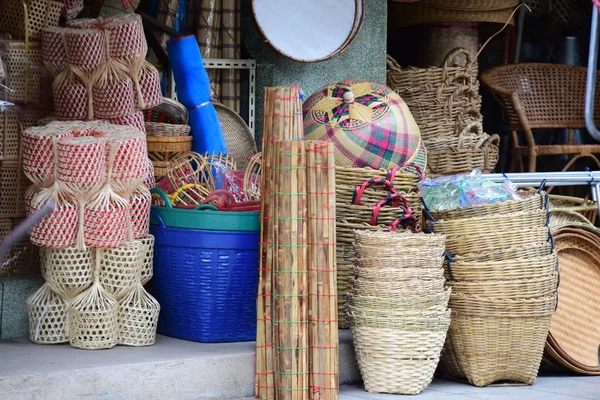 Mimbre Hecho Bambú Mercado —  Fotos de Stock