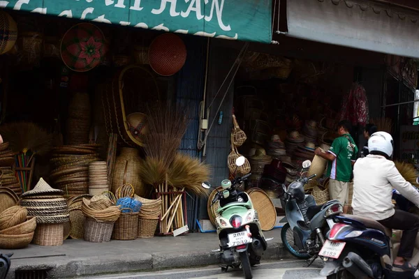 Traditionella Träkorgar Den Thailändska Marknaden — Stockfoto