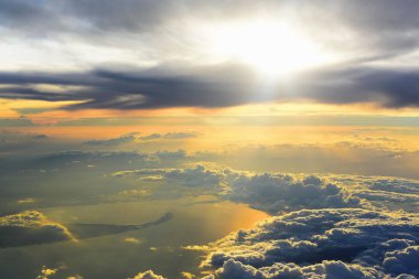 uçaktan görünüm , gökyüzü arka plan