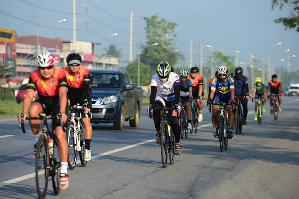 Любительские Велосипедисты Прилагают Максимум Усилий Велогонке Благотворительная Поездка Nhong Yai — стоковое фото