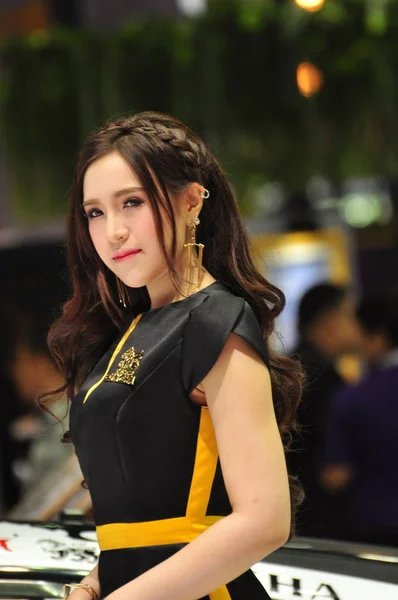 Thailand Augustus 2018 Aantrekkelijke Modellen Poseren Autoshow — Stockfoto