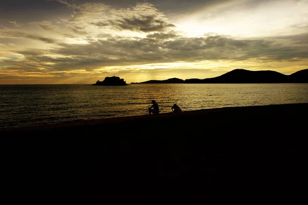 Increíble Puesta Sol Sobre Paisaje Marino Fondo Naturaleza — Foto de Stock