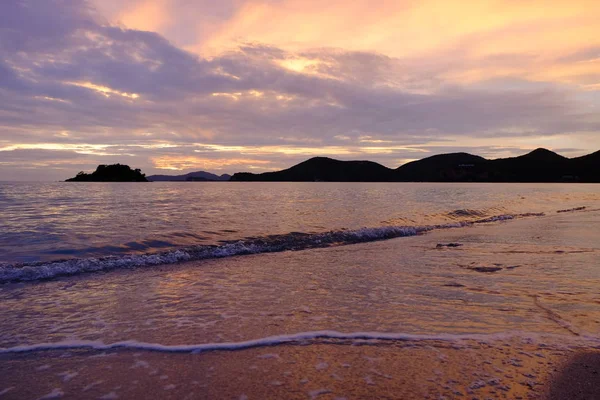 Fantastisk Solnedgång Över Seascape Natur Bakgrund — Stockfoto