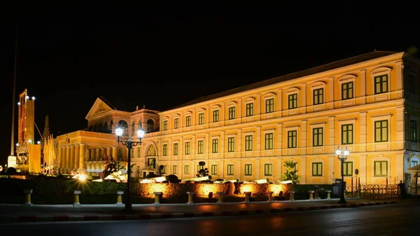 Vista Iluminación Arquitectura Tradicional Por Noche Tailand —  Fotos de Stock