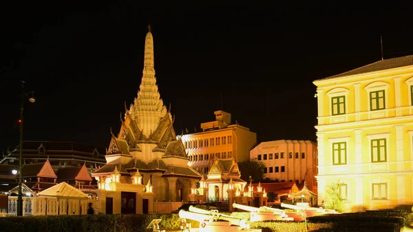 Vista Illuminazione Architettura Tradizionale Notte Tailand — Foto Stock