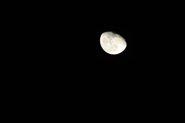 Lua Velha Branca Brilhante Céu Noturno Preto — Fotografia de Stock