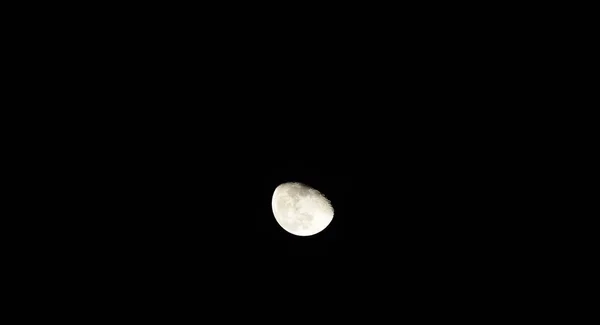 Lua Velha Branca Brilhante Céu Noturno Preto — Fotografia de Stock