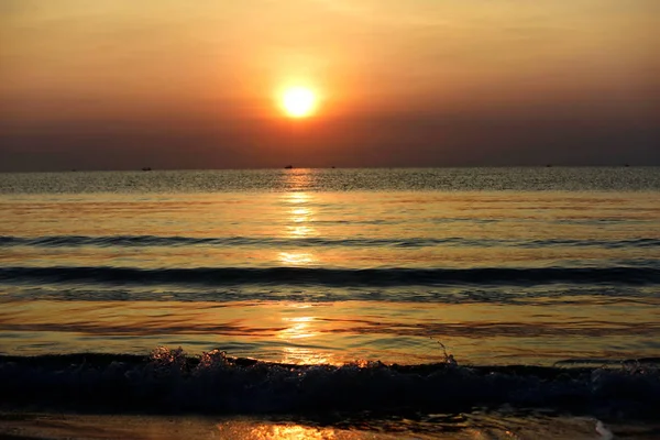 Nascer Sol Praia Pela Manhã — Fotografia de Stock