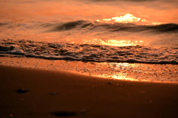 Pôr Sol Brilhante Beira Mar Natureza Colorida — Fotografia de Stock