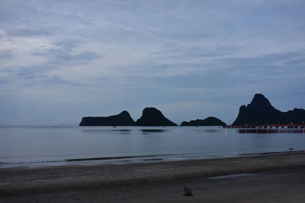 Beautiful sea coast landscape at evening time