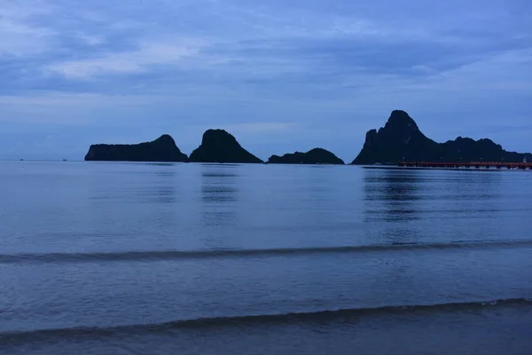 Bela Paisagem Costeira Mar Noite — Fotografia de Stock