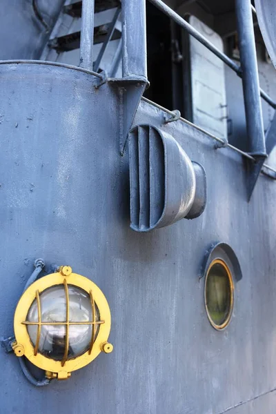 Närbild Bilder Artilleri Brandrör Gamla Krigsfartyg — Stockfoto