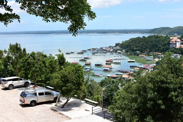 View Top Mountain Can See Sea City — Stock Photo, Image