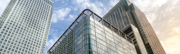 Glass skyscrapers at sunset — Stock Photo, Image