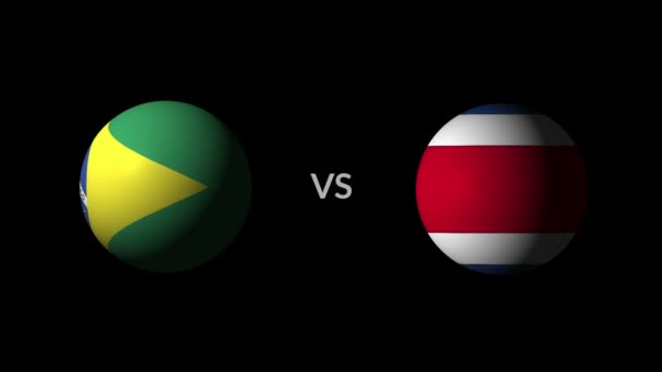 Soccer Competition National Teams Brazil Costa Rica — Stock Video