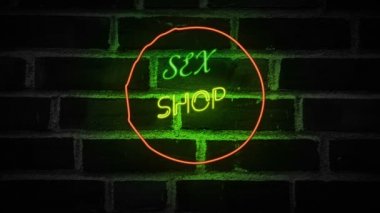 Seks shop neon kayıt. Neon tarzı, neon Billboard reklam seks shop, samimi hizmetler, Yetişkin gösterileri için gece parlak afiş