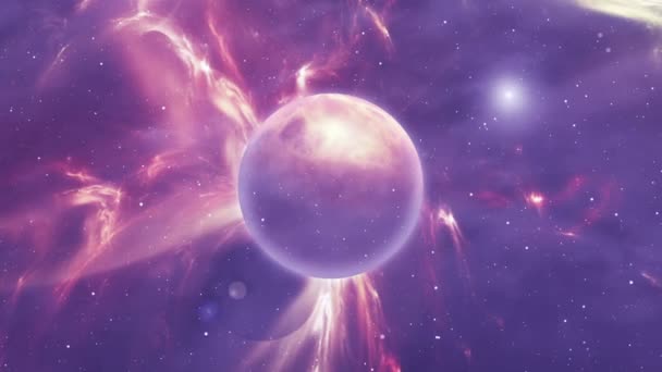Σύμπαν Starfield Πλανήτες Και Νεφέλωμα — Αρχείο Βίντεο
