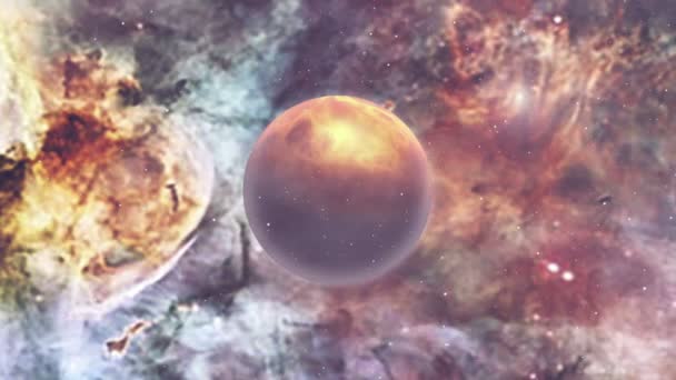 Scena Spațiului Cosmic Adânc Nebuloasă Planetă Frumoasă — Videoclip de stoc