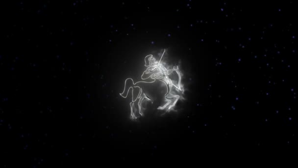Sternzeichen Sagittarius Und Schöner Hintergrund Für Präsentationen Video Intro Horoskop — Stockvideo