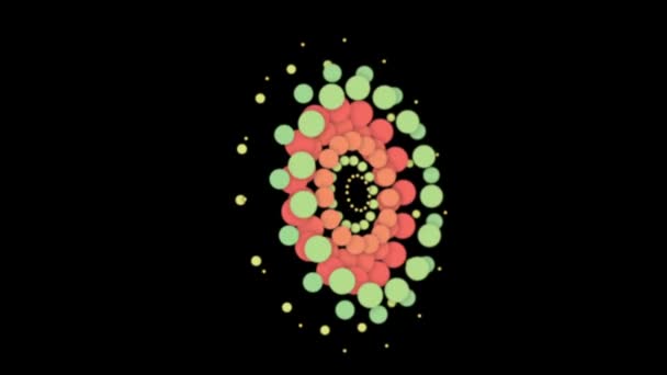 Oynak Renkli Topları Koyu Arka Plan Üzerinde Animasyon — Stok video