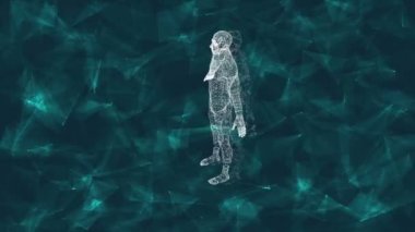 Robot Android adam. Cyborg gelecekteki teknolojisi, yapay zeka, bilgisayar teknolojisi, insansı bilim 