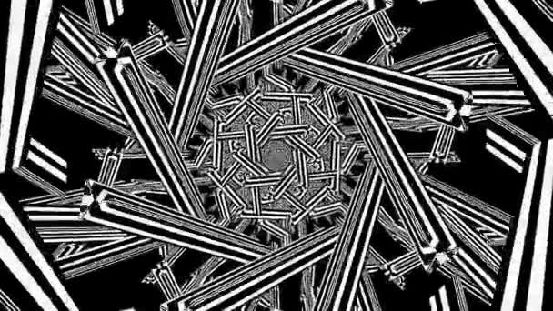 各种图案的失真效果 几何变形纹理系列 具有催眠错觉无缝循环 — 图库视频影像