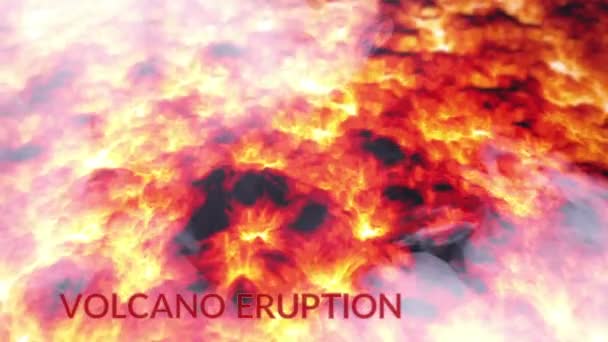 流れ出て煙を流れる溶岩のコンピュータ生成ビデオアニメーション — ストック動画