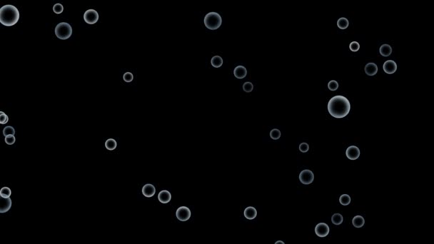 Air Water Oxygen Bubbles Black Background — Stock Video