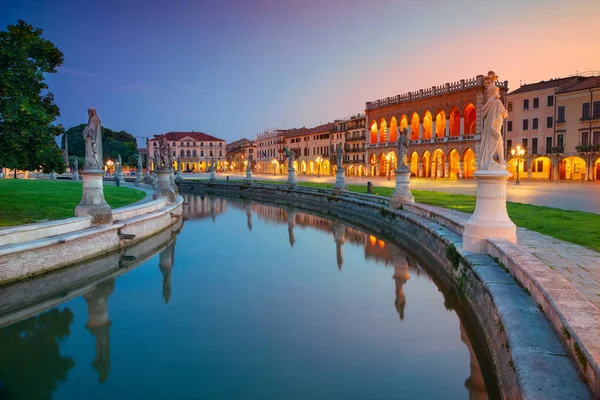 Padova Padova Talya Prato Della Valle Günbatımı Sırasında Kare Ile — Stok fotoğraf