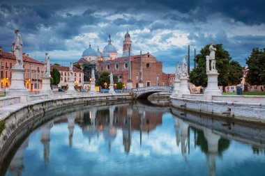 Padua. Cityscape image of Padua, Italy with Prato della Valle square during sunset. clipart