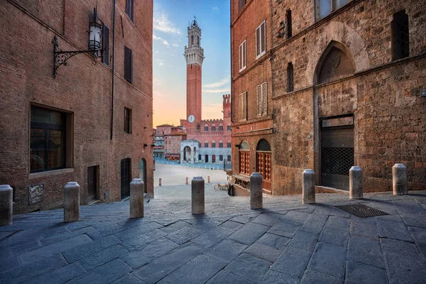 Siena Afbeelding Van Het Stadslandschap Van Siena Italië Met Piazza — Stockfoto