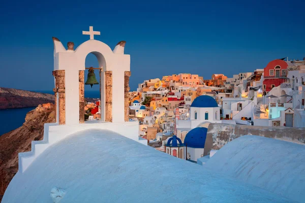 Oia Santorini Bilden Berömda Kykladerna Byn Oia Ligger Santorini South — Stockfoto