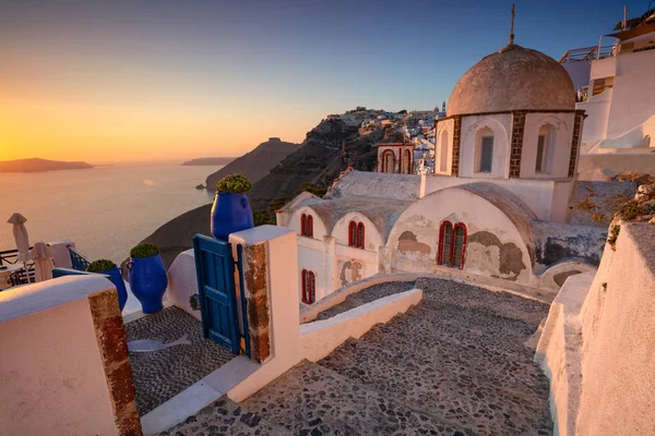 Thira Santorini Bilden Berömda Byn Thira Ligger Cyclades Santorini South — Stockfoto