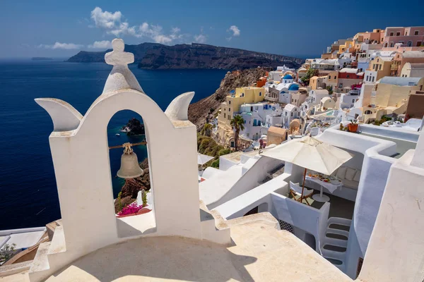 Oia Santorini Image Famous Cyclades Village Oia Located Island Santorini — Stock Photo, Image