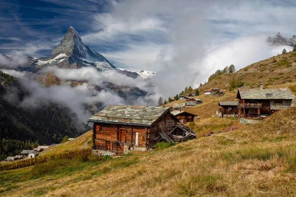 瑞士阿尔卑斯山 洛文兹 麦特洪秋晨的瑞士阿尔卑斯山景观形象 — 图库照片