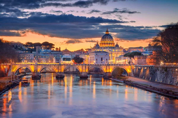 Rom Vatikanstaten Stadsbilden Bilden Rom Och Vatikanstaten Med Basilikan Saint — Stockfoto