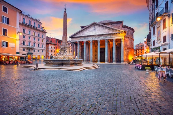 Panteão Roma Imagem Cityscape Roma Com Panteão Durante Belo Nascer — Fotografia de Stock
