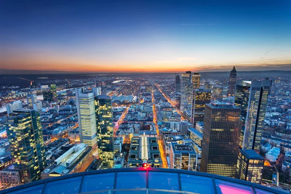 Frankfurt Main Alemania Imagen Paisaje Urbano Aéreo Frankfurt Main Skyline — Foto de Stock