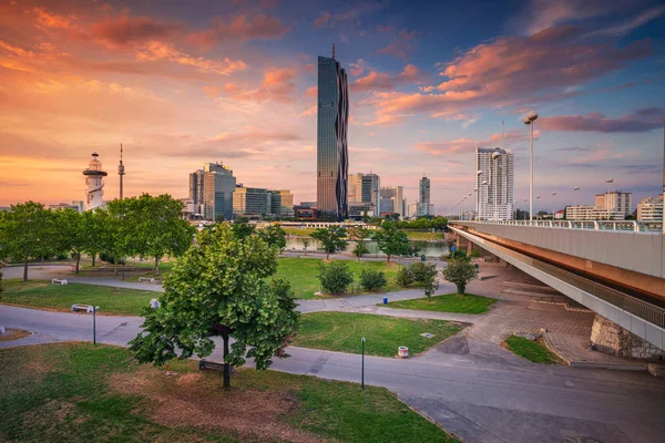 Viena Áustria Imagem Cidade Viena Capital Áustria Durante Pôr Sol — Fotografia de Stock