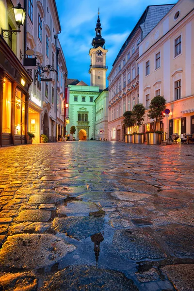 Linz Rakousko Obraz Cityscape Starém Městě Linz Rakousko Během Šeré — Stock fotografie