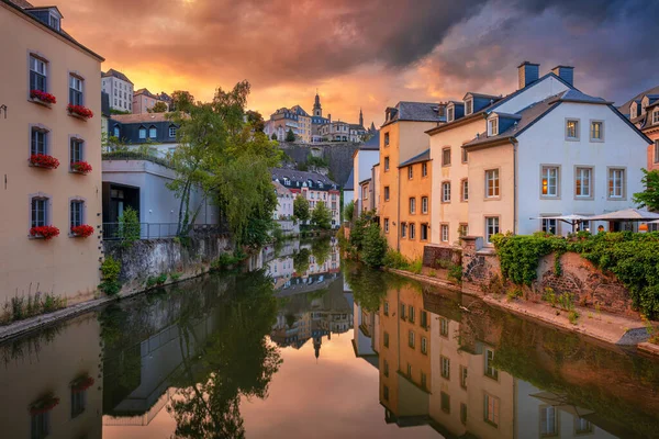 Cidade Luxemburgo Luxemburgo Imagem Cityscape Cidade Velha Skyline Luxemburgo Durante — Fotografia de Stock