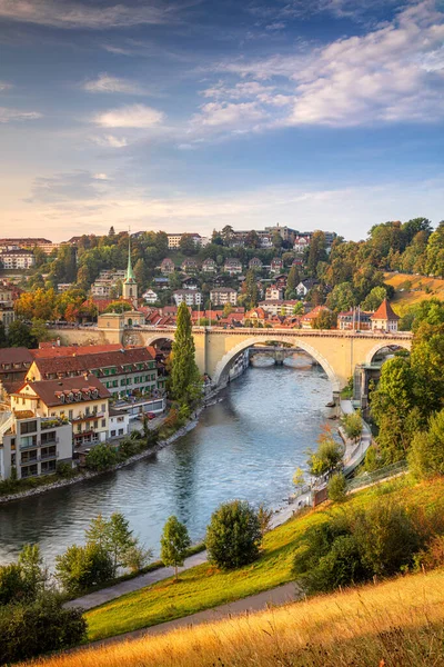 Stad Bern Stadslandschap Beeld Van Hoofdstad Bern Zwitserland Tijdens Prachtige — Stockfoto