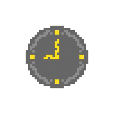 Saat piksel düz simgesi