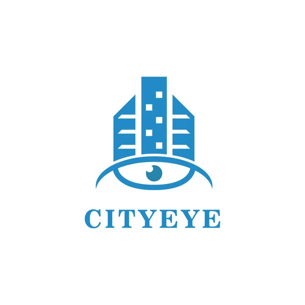 Городской Глаз Шаблон Логотипа — стоковый вектор