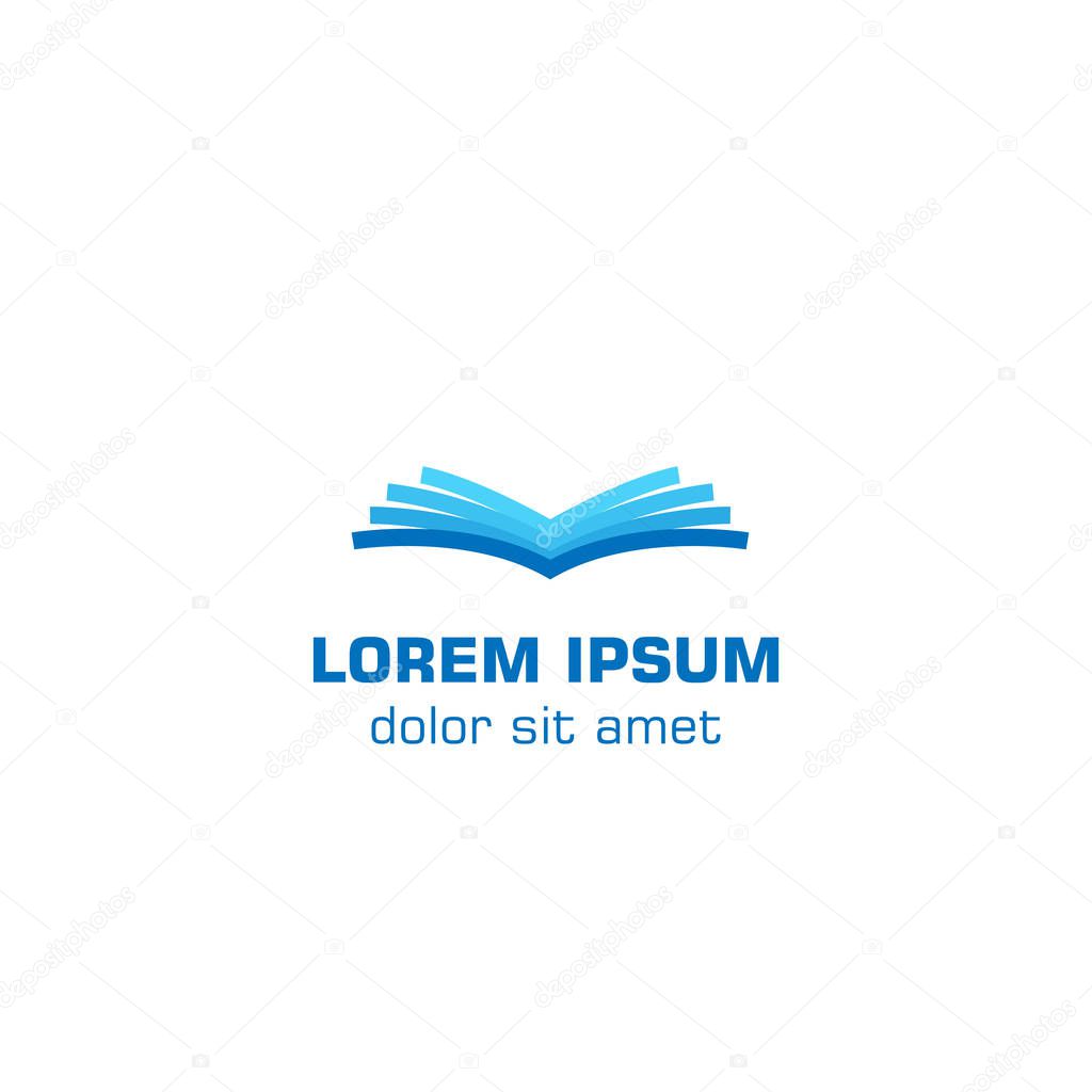 Open book. Vector logo template