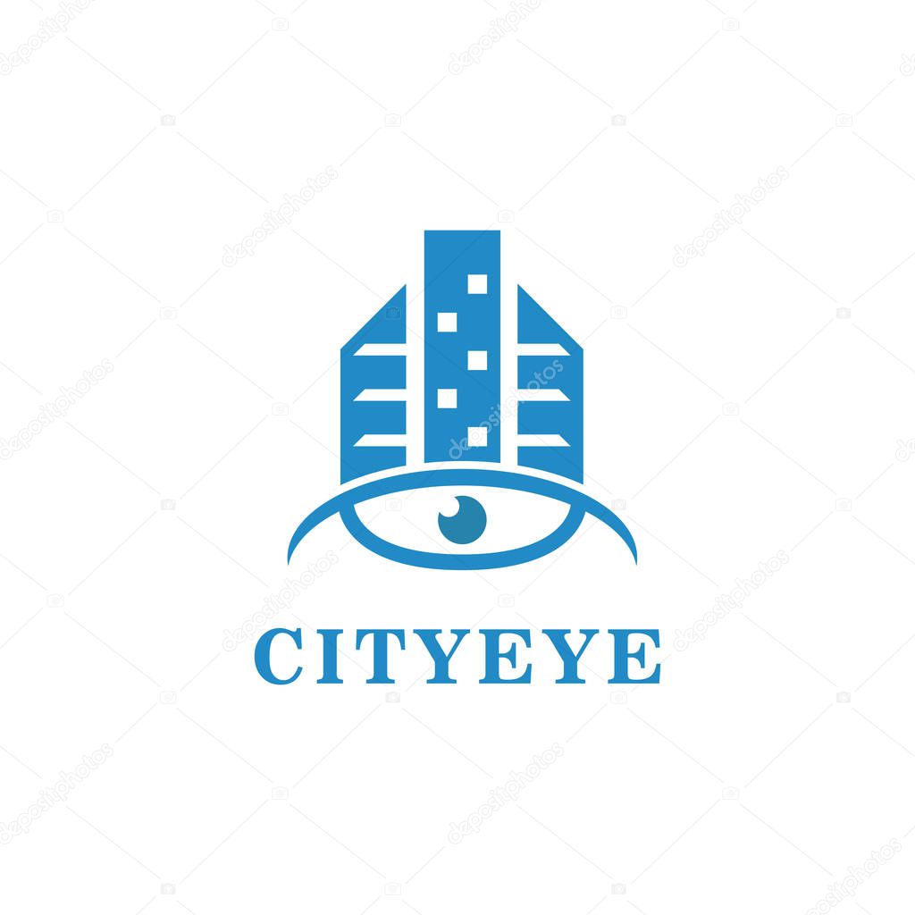 City eye. Vector logo template